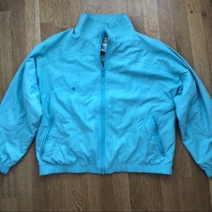 blue zip up